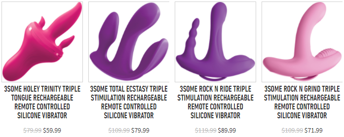 3Some Holey Trinity, Rock n Ride, Total Ecstasy stock photos compared.