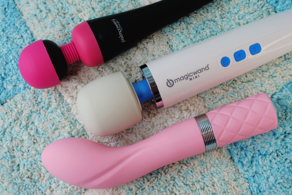 The PalmPower Rechargeable, Magic Wand Mini, and PillowTalk Sassy.